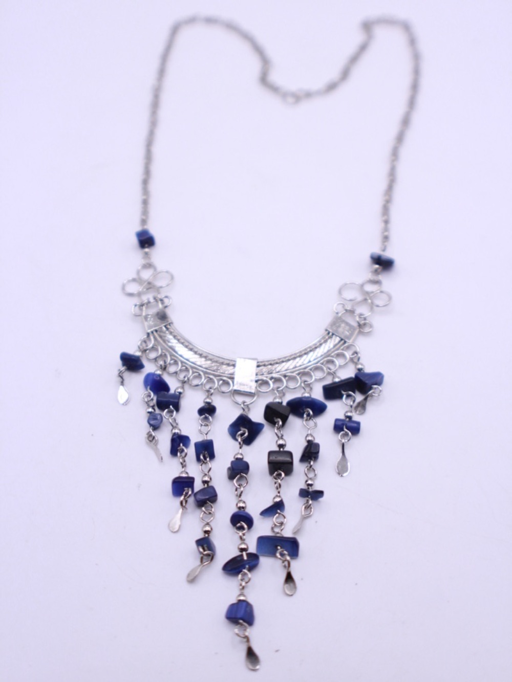 Handmade Peruvian Alpaca Silver and Semiprecious Stone Necklace